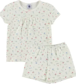 Petit Bateau Nattøj - 2-Delt - Marshmallow/Multicolor