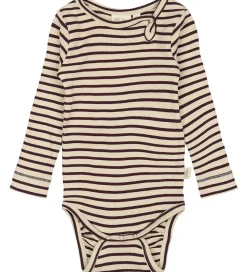 Petit Piao Body l/æ - Rib - Dark Grape/Off White