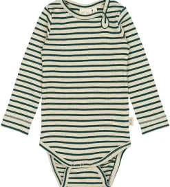 Petit Piao Body l/æ - Rib - Modal - Dark Sea/Off White