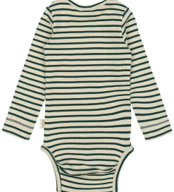 Petit Piao Body l/æ - Rib - Modal - Dark Sea/Off White