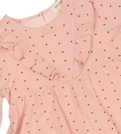 Petit Piao Kjole - Pink Heart m. Flæser