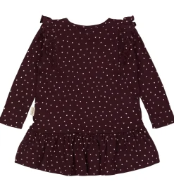 Petit Piao Kjole - Rib - Modal - Dark Grape m. Hjerter