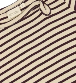 Petit Piao Kjole - Rib - Modal - Dark Grape/Off White