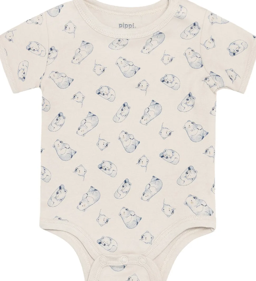 Pippi Baby Bodyer k/æ - 4-pak - Flint Stone