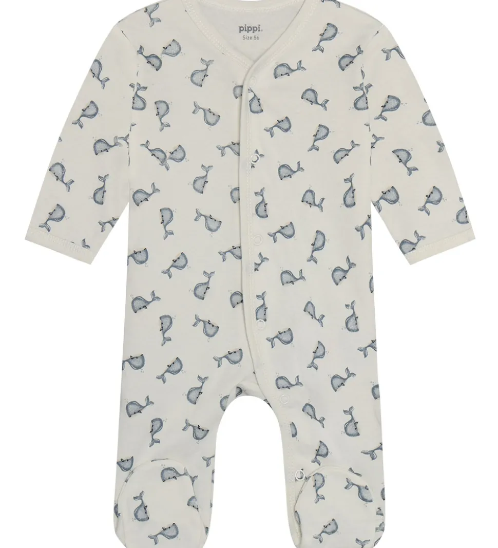 Pippi Baby Natdragter m. Fødder - 2-pak - Flint Stone