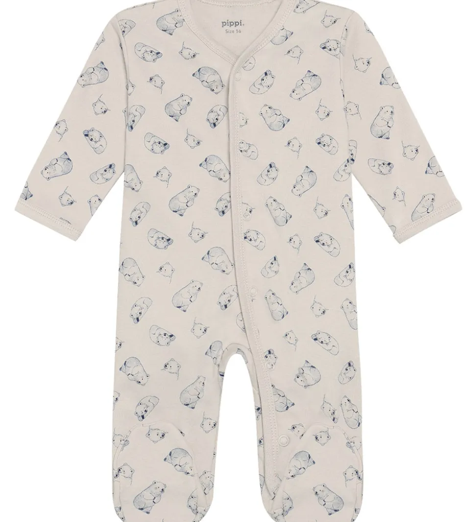 Pippi Baby Natdragter m. Fødder - 2-pak - Flint Stone