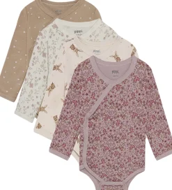 Pippi Baby Slå-om Bodyer l/æ - 4-pak - Violet Ice