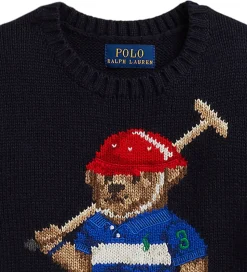 Polo Ralph Lauren Bluse - Strik - RL Navy m. Bamse