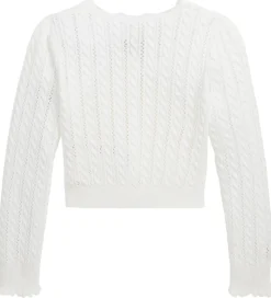 Polo Ralph Lauren Cardigan - Strik - Hvid m. Hulmønster