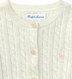 Polo Ralph Lauren Cardigan - Strik - Mini Cable - Warm White