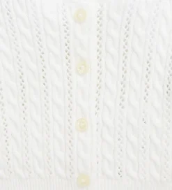 Polo Ralph Lauren Cardigan - Cropped - Strik - Deckwash White