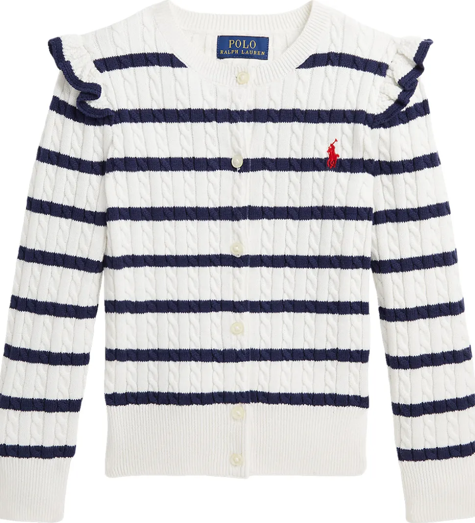 Polo Ralph Lauren Cardigan - Strik - Deckwash White/Newport Navy