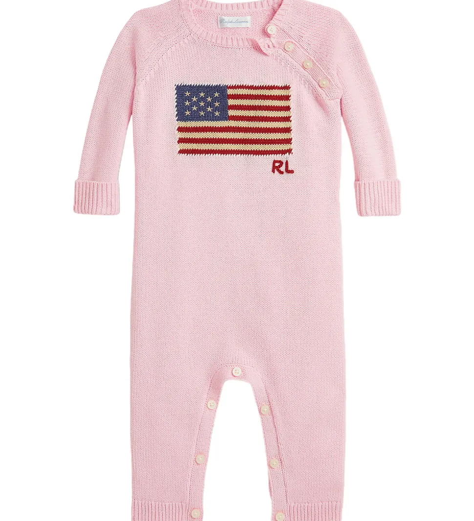 Polo Ralph Lauren Heldragt - Strik - Acacia Pink m. Flag