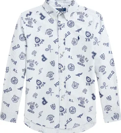 Polo Ralph Lauren Skjorte - Hvid/Lyseblåstribet m. Navy