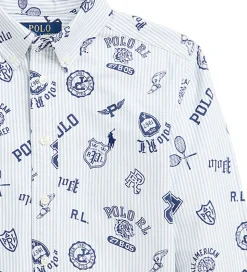 Polo Ralph Lauren Skjorte - Hvid/Lyseblåstribet m. Navy
