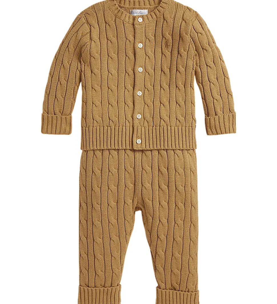 Polo Ralph Lauren Sæt - Cardigan/Bukser - Strik - Classic Camel