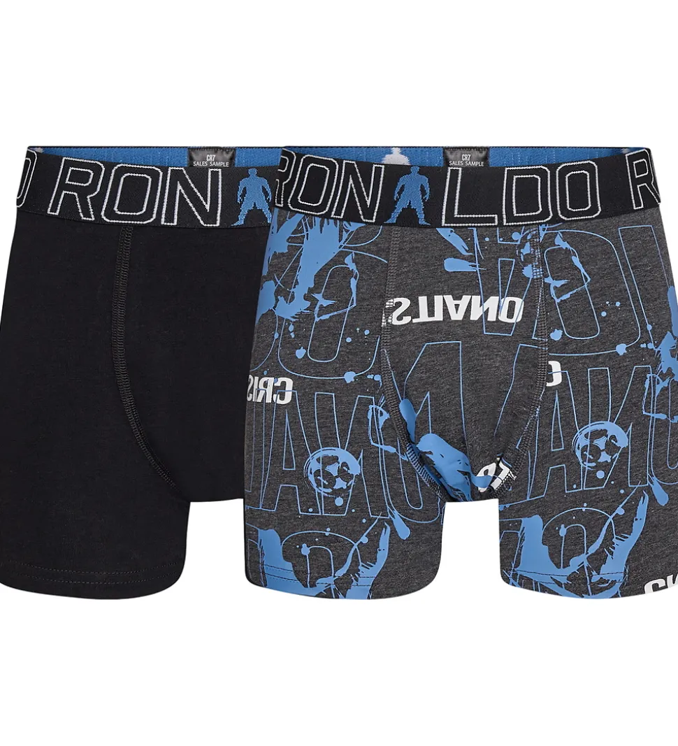 Ronaldo Boxershorts - Noos - 2-pak - Sort/Grå m. Blå