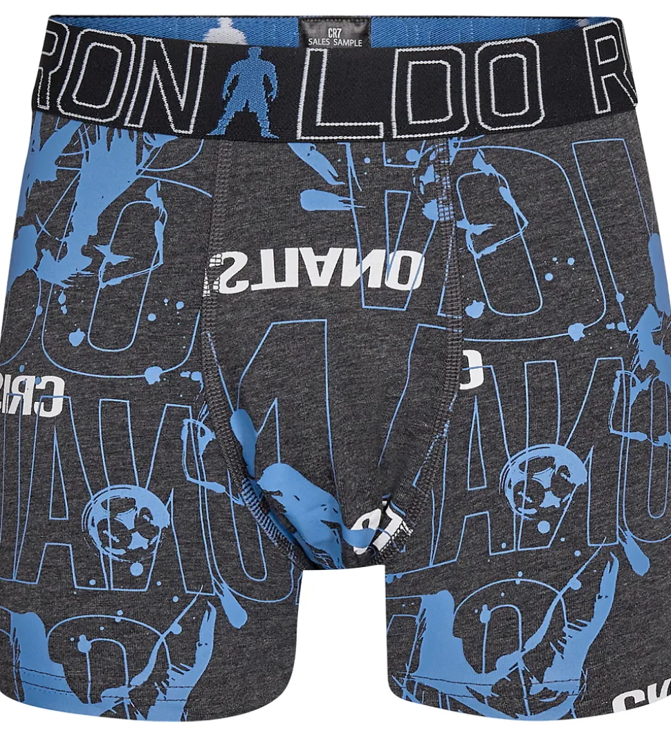 Ronaldo Boxershorts - Noos - 2-pak - Sort/Grå m. Blå