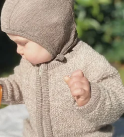 Smallstuff Cardigan m. Lynlås - Uld - Natur Melange