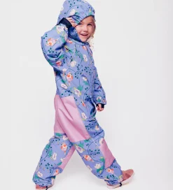 Småfolk Flyverdragt - Purple Delight m. Fugle/Blomster