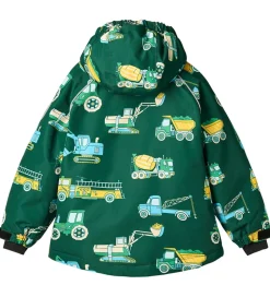 Småfolk Vinterjakke - Evergreen m. Køretøj