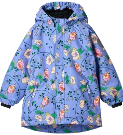 Småfolk Vinterjakke - Purple Delight m. Fugle/Blomster