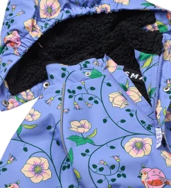 Småfolk Vinterjakke - Purple Delight m. Fugle/Blomster