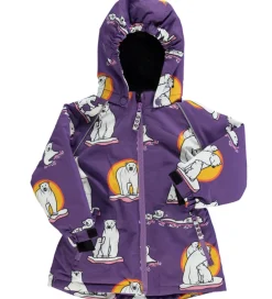 Småfolk Vinterjakke - Purple Heart m. Isbjørne