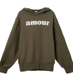 Sofie Schnoor Girls Hættetrøje - Simona - Crocodile Green m. Pri