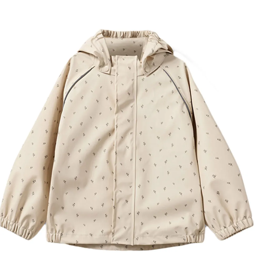 Sofie Schnoor Regntøj - PU - Varask - Sand m. Blomster