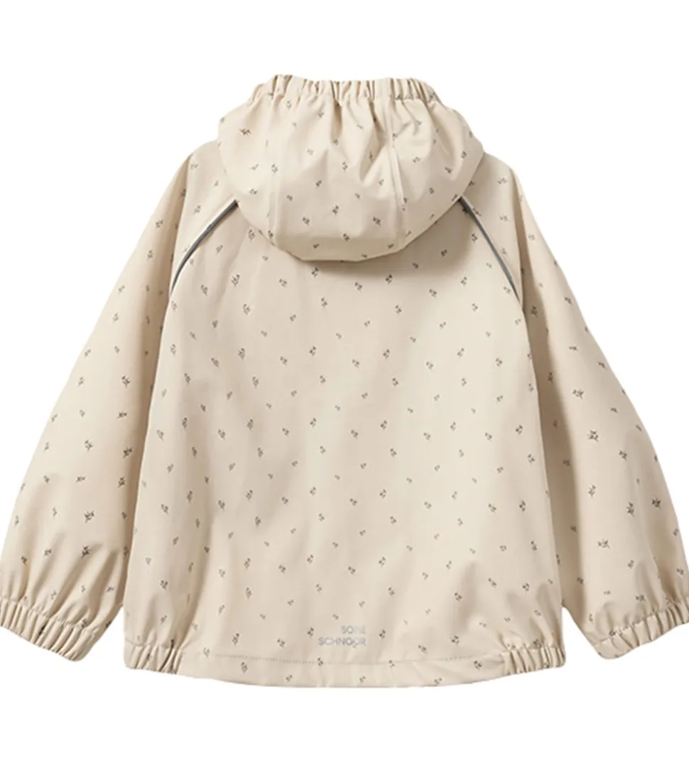 Sofie Schnoor Regntøj - PU - Varask - Sand m. Blomster