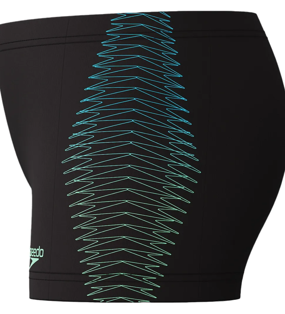 Speedo Badebukser - Plastisol Placement - Sort m. Grøn