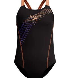 Speedo Badedragt - Medalist - Sort/Fersken