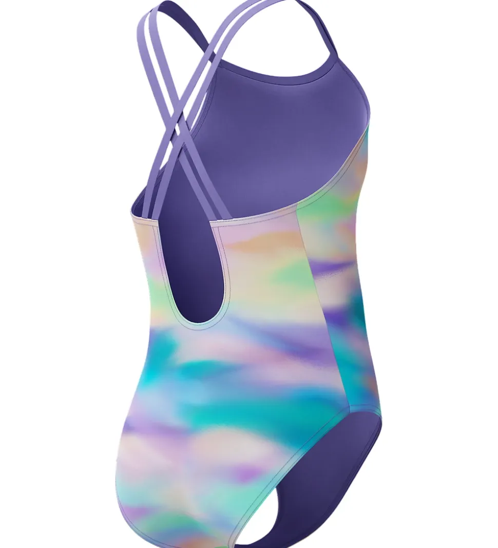 Speedo Badedragt - Printed Twinstrap - Lilla/Grøn/Orange