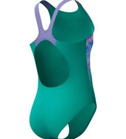 Speedo Badedragt - Printed Pulseback - Grøn/Pink