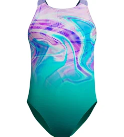 Speedo Badedragt - Printed Pulseback - Grøn/Pink