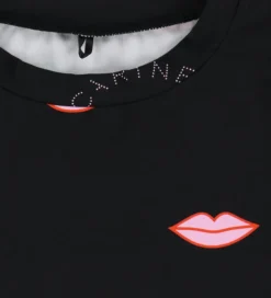 Stella McCartney Kids Badebluse - Cropped - UV50+ - Sort m. Læbe