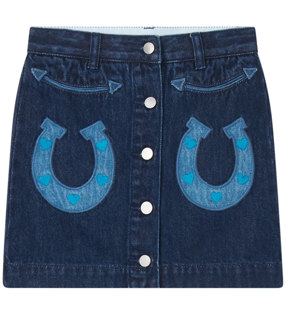 Stella McCartney Kids Nederdel - Denim - Blå m. Hestesko