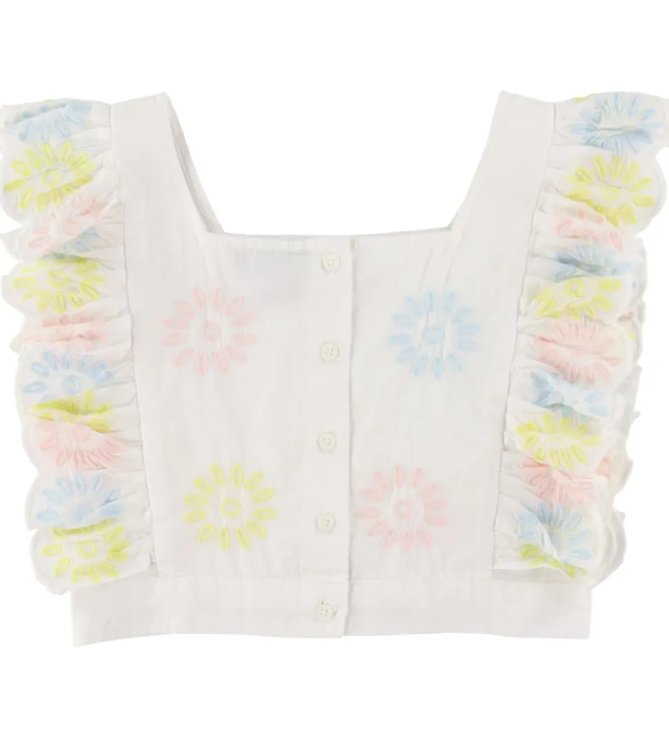 Stella McCartney Kids Top - Cropped - Hvid/Pastel m. Blomster