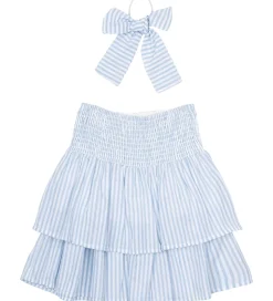 The New Nederdel/Hårelastik - TnNalani - White Swan Striped m. G