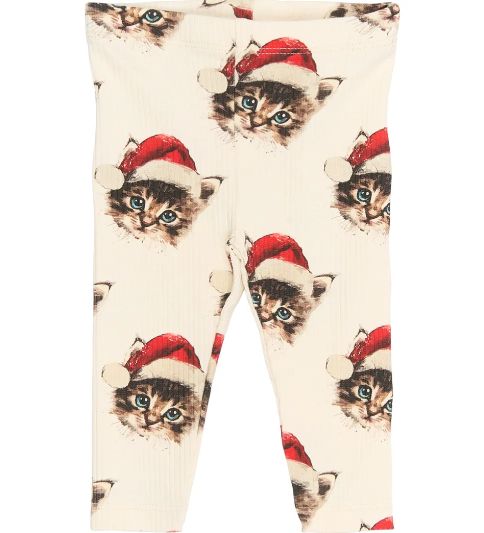 The New Siblings Leggings - Rib - TnsbHoliday - Gardenia Cat