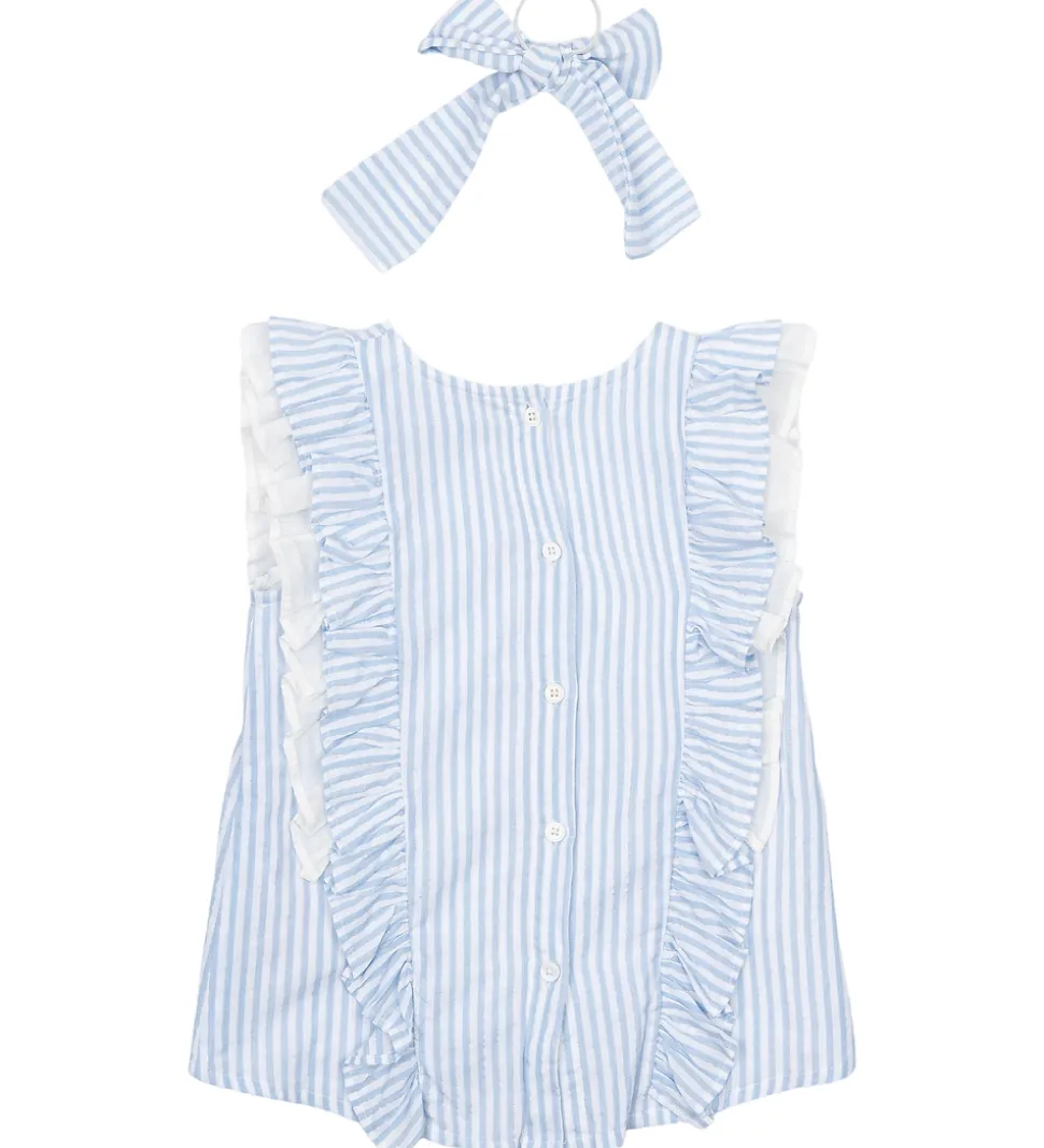 The New Top/Hårelastik - TnNalani - White Swan Striped m. Glimme