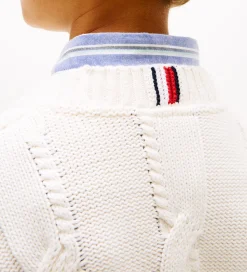 Tommy Hilfiger Bluse - Strik - Cable - Ivory Silk/White