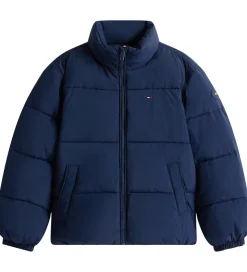 Tommy Hilfiger Dynejakke - Dark Night Navy m. Logo