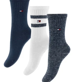 Tommy Hilfiger Strømper - 3-pak - Navy/Hvid