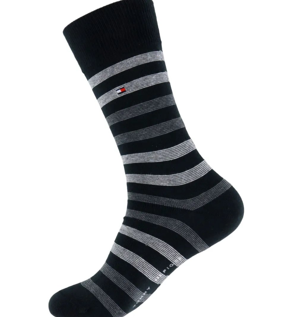 Tommy Hilfiger Strømper - 3-pak - Sort m. Grå