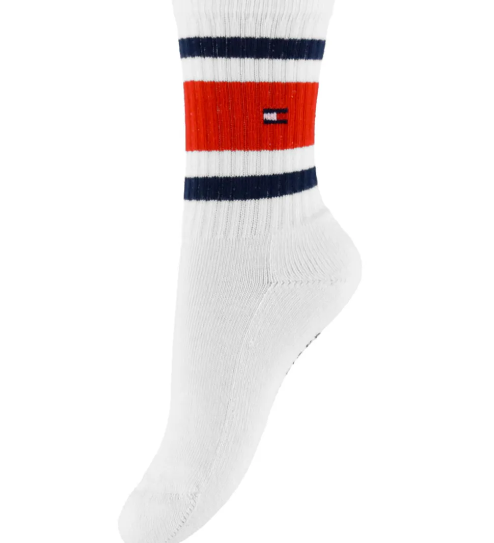 Tommy Hilfiger Strømper - 2-pak - Hvid m. Logostriber