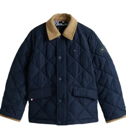 Tommy Hilfiger Termojakke - Quilted - Contrast Collar - Dark Nig