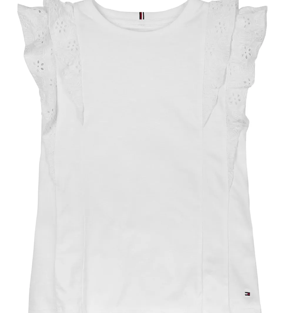 Tommy Hilfiger Top - Broderie Anglaise - Hvid