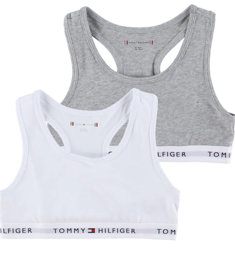 Tommy Hilfiger Toppe - 2-pak - Hvid/Gråmeleret